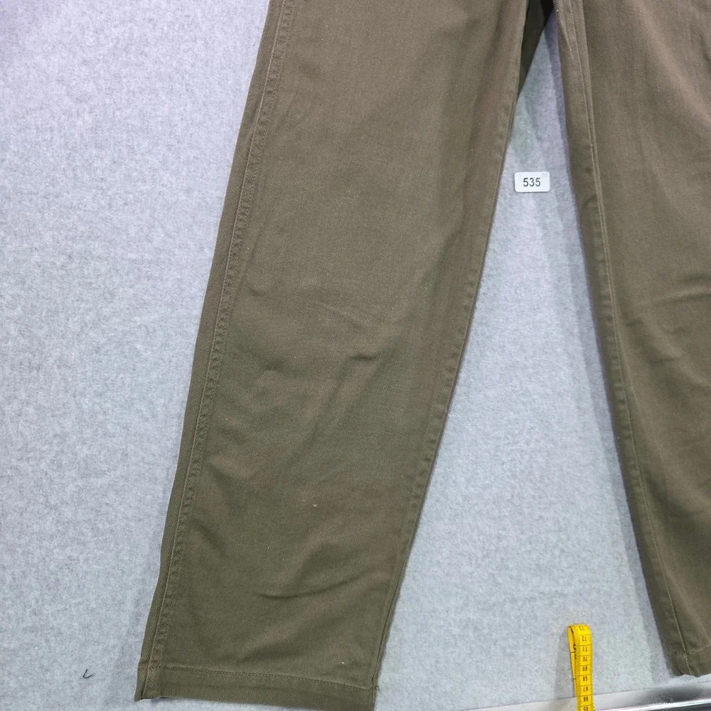 H&M Divided Womens Olive Green High Waisted Wide Leg Utility Carpentef Pants Sz0